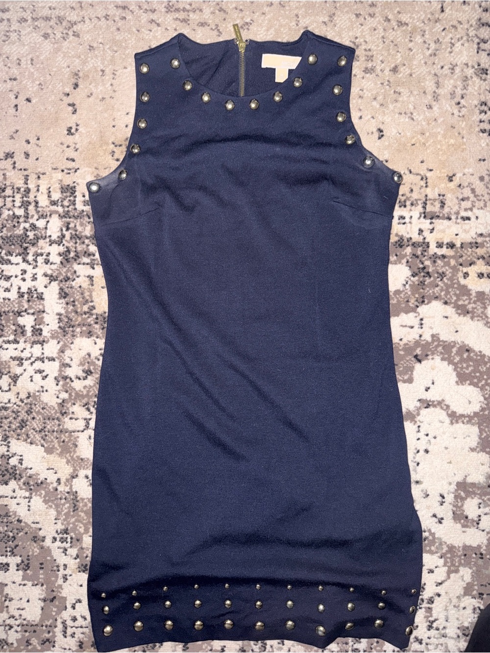 Michael Kors Navy Stud-Trim Sleeveless Tank Dress